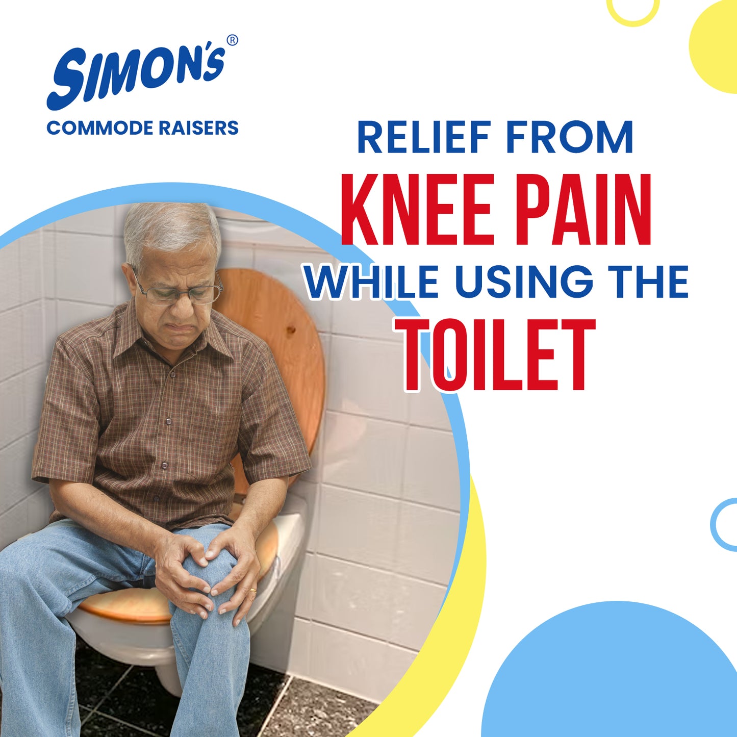 Simon’s 6-Inch Commode Seat Raiser – Heavy-Duty Toilet Lift for Elderly & Knee Pain Relief
