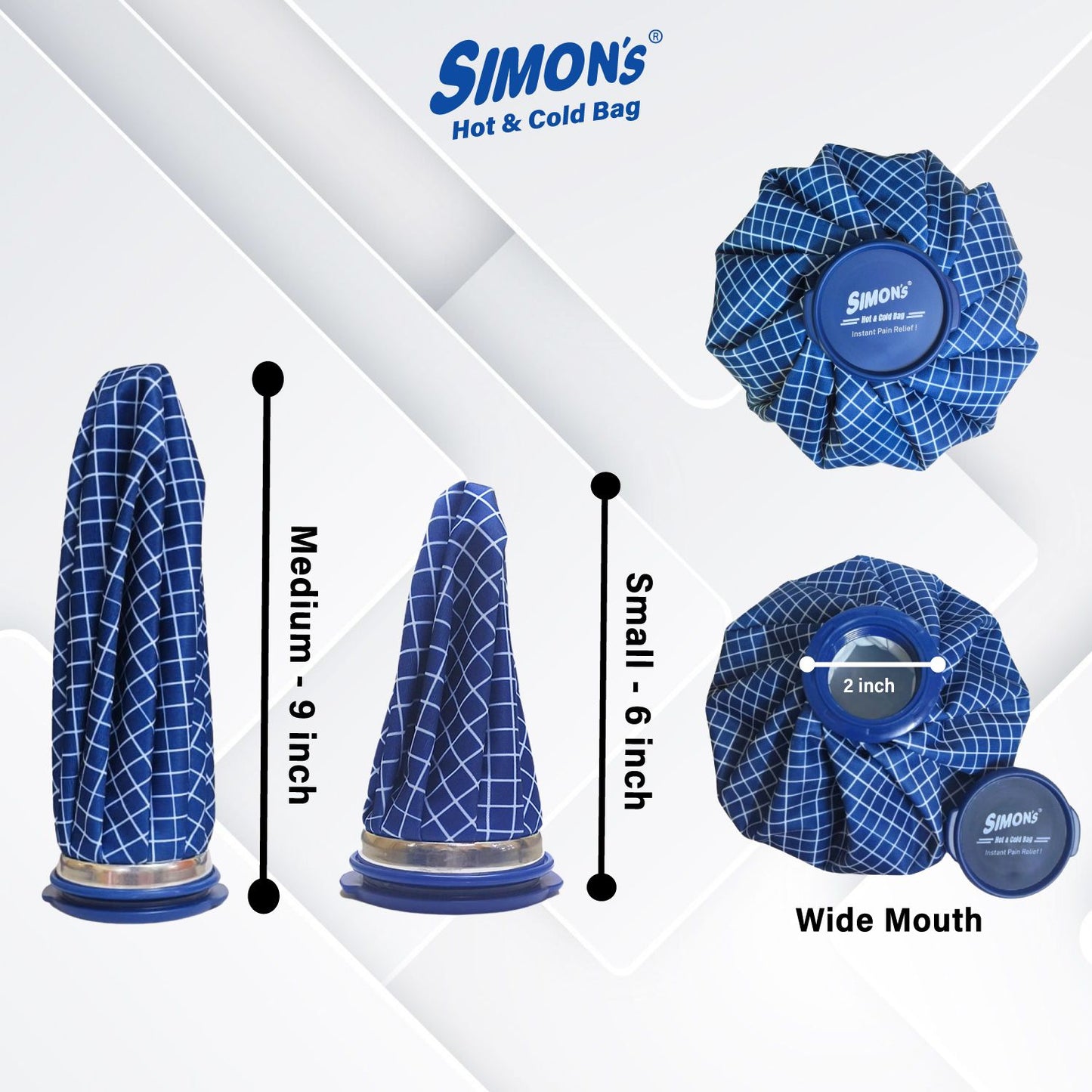 Simon’s Hot and Cold Bag for Instant pain relief | Leak proof Hot water bag, heat and cold therapy | Ice bag for knee pain, joint pain, injuries, specially for Elderly – Small