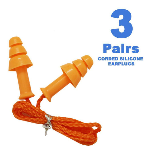 Simon's Swimwell Reusable Silicone Earplugs (3 Pairs, Orange)