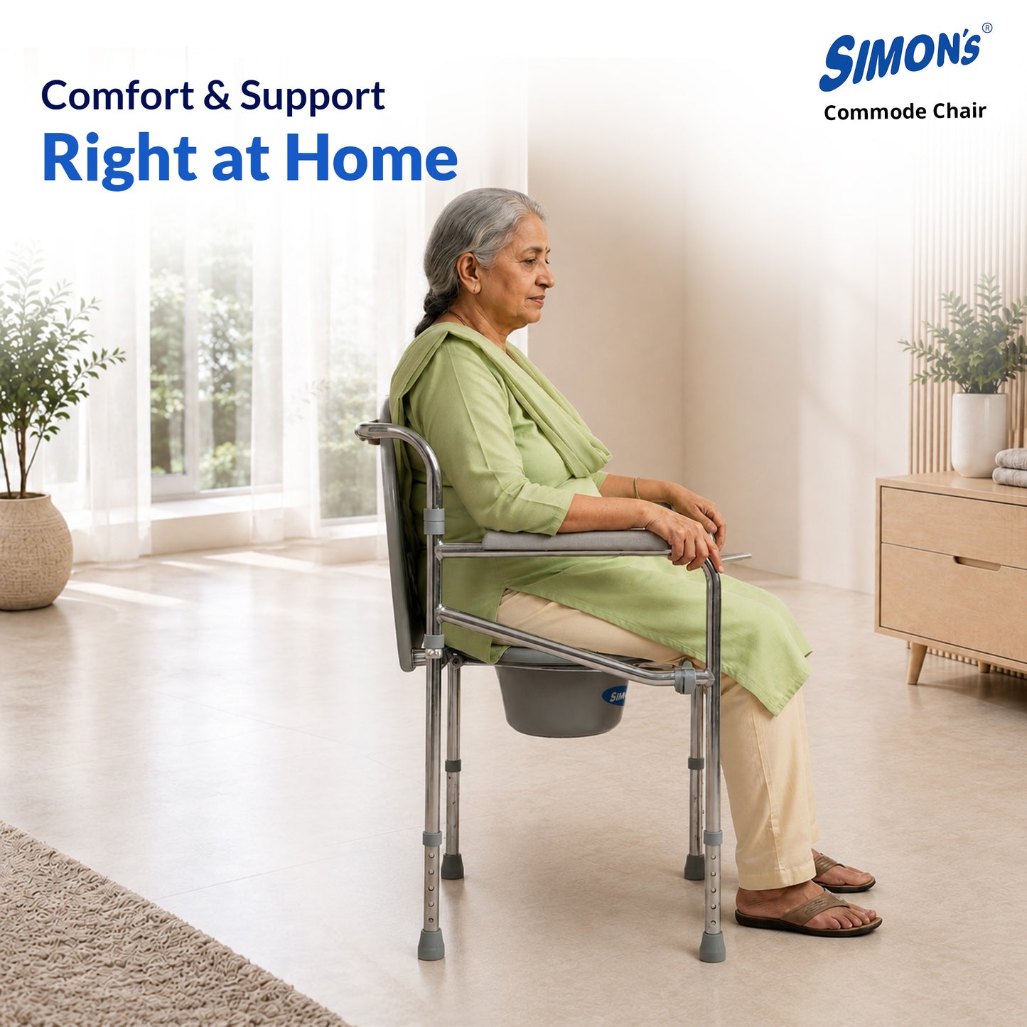 Simon’s Classic folding 3-in-1 commode chair