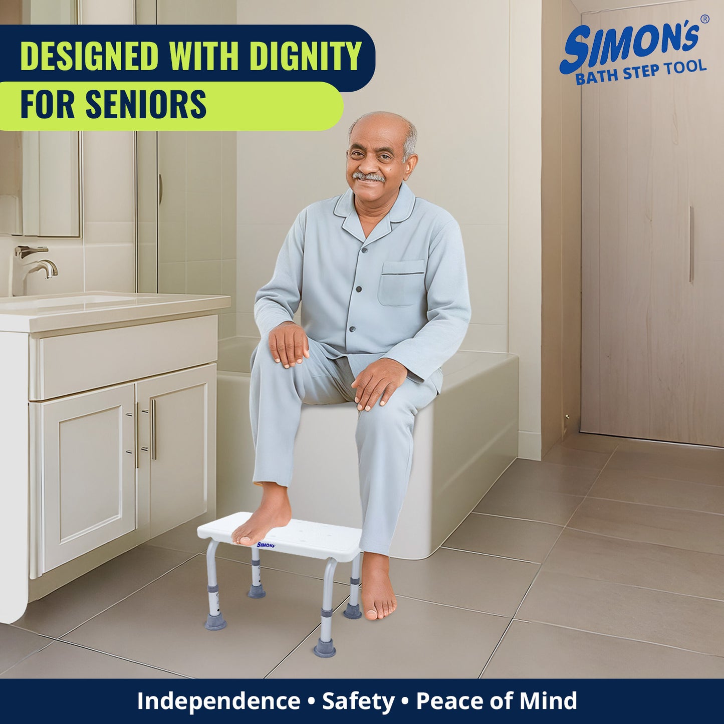 Simon's Heavy Duty Bath Step Stool for Elderly