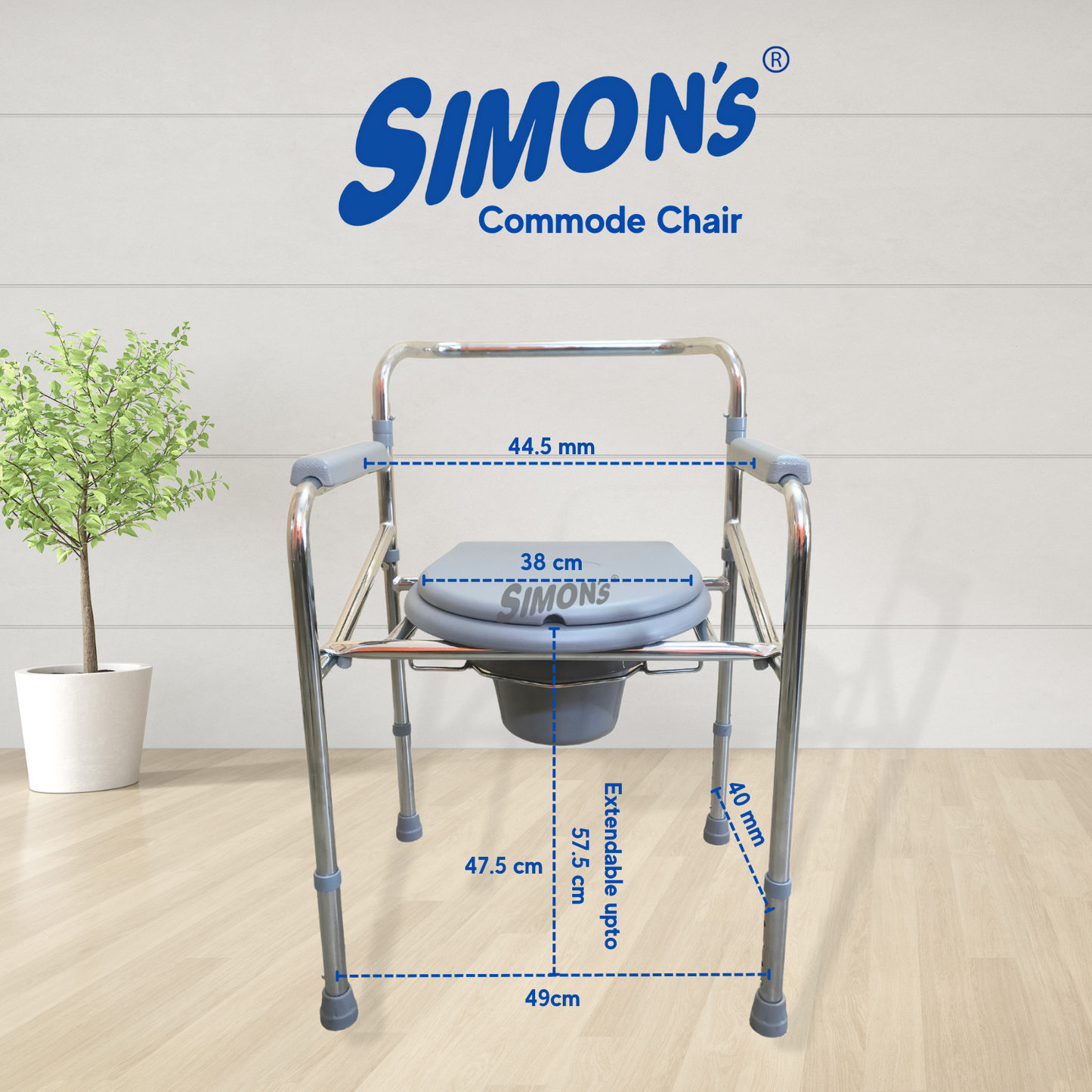 Simon’s Classic folding 3-in-1 commode chair