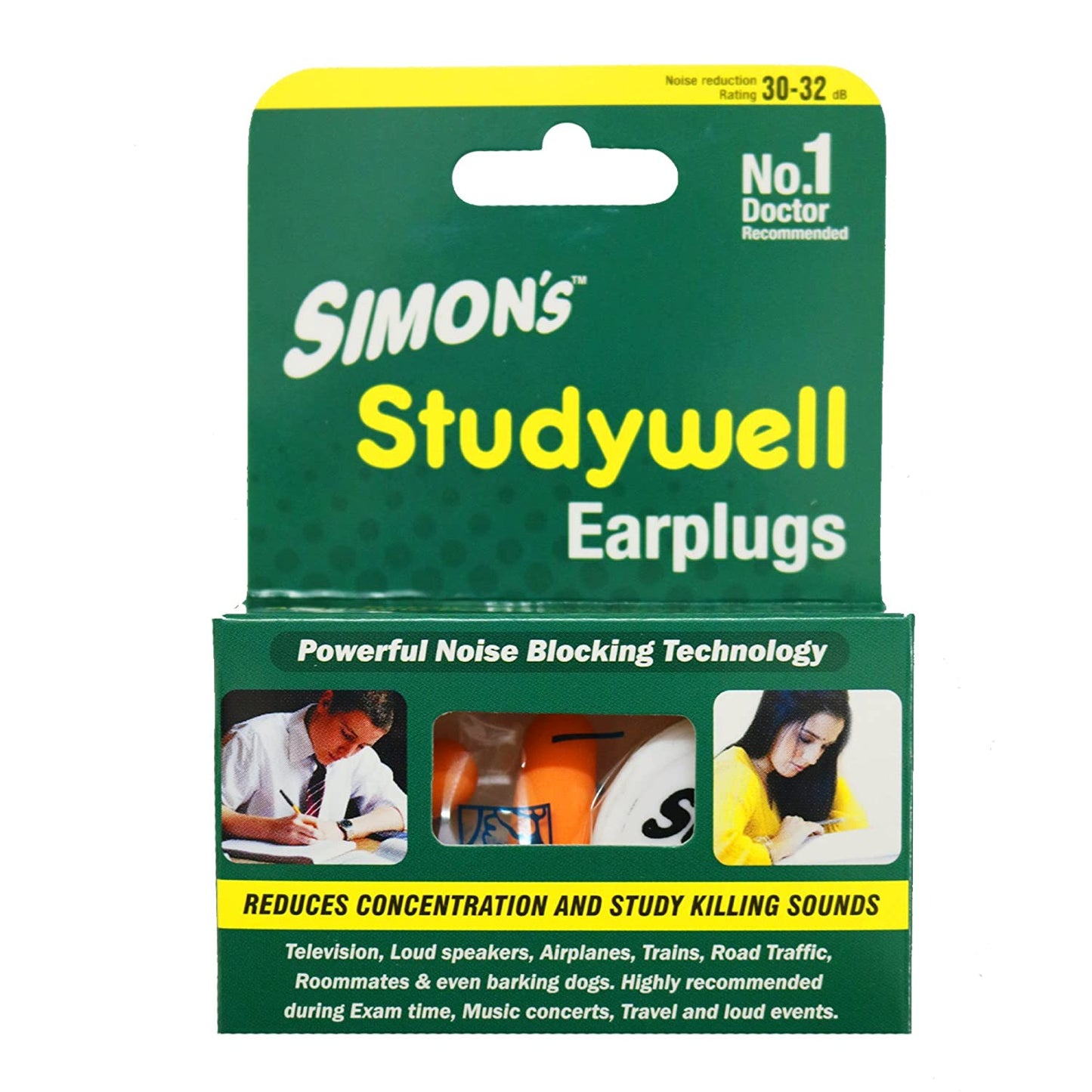 Simon's - Studywell Earplugs - 3 Pair Silicon