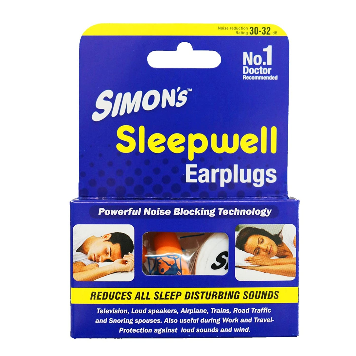 Simon's - Sleepwell Earplugs - 3 Pair of Silicon
