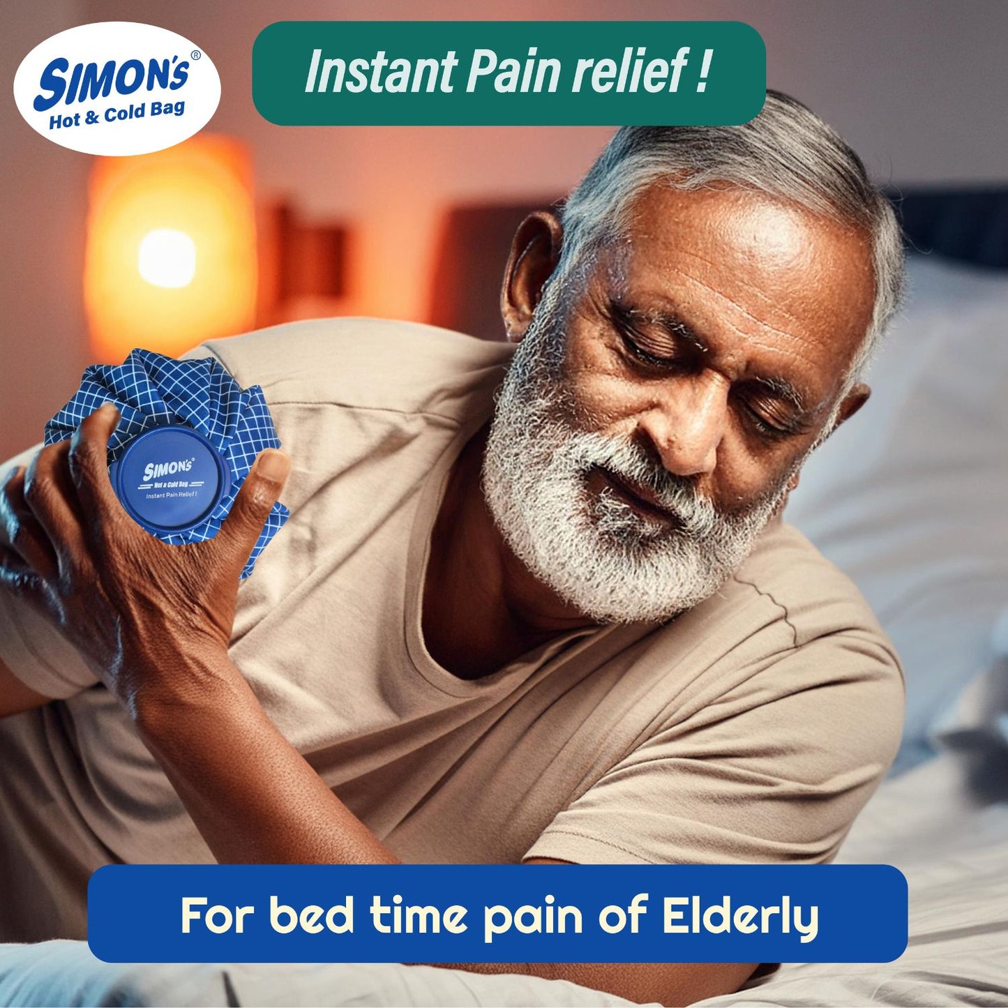 Simon’s Hot and Cold Bag for Instant pain relief | Leak proof Hot water bag, heat and cold therapy | Ice bag for knee pain, joint pain, injuries, specially for Elderly – Small