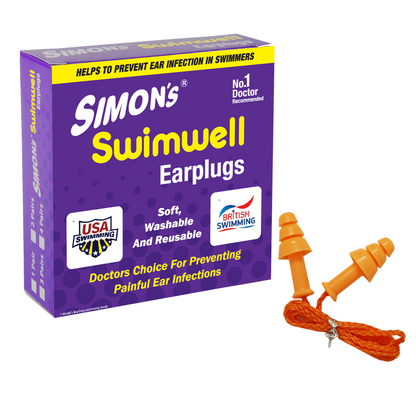 Simon's  - Swimwell Earplugs - 1 Pair Corded Silicon