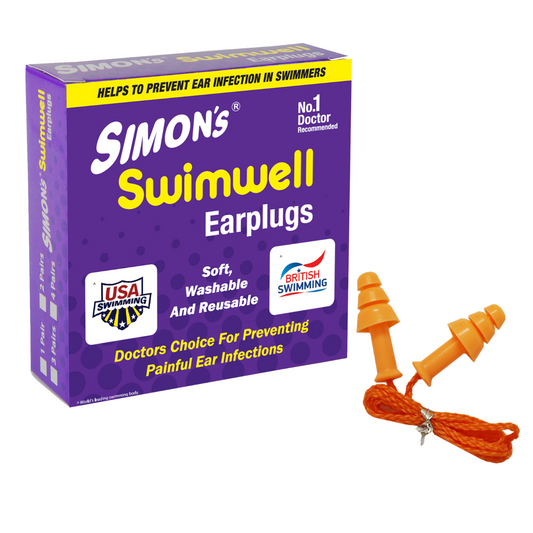 Simon's  - Swimwell Earplugs - 1 Pair Corded Silicon