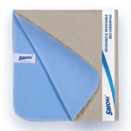 Simon’s Adult Reusable Classic Bed Underpad for Elderly, Heavy Absorbency Large Size 34 X 36 inches | Leak Proof 4 Layer Design Protects Surfaces for Incontinence Patients – Brown | Pack of 1