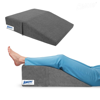 Simon’s Leg Elevation Pillow – Pain & Swelling Relief | Memory Foam Wedge for Leg Support | 21x24x6", 5-Year Warranty