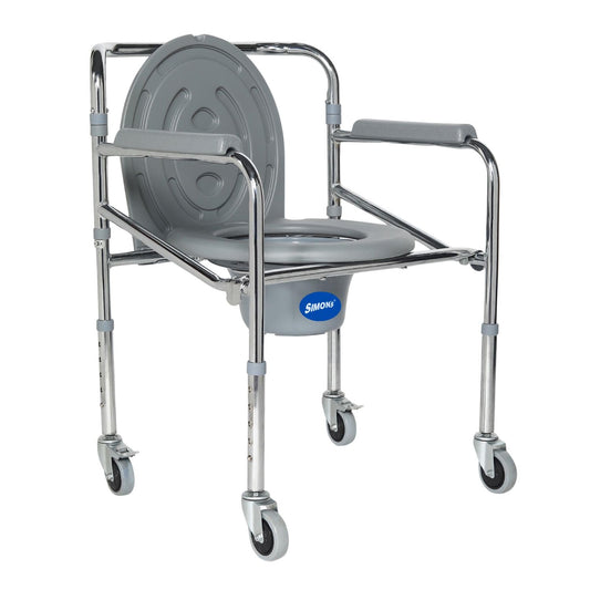Simon’s Classic folding 4-in-1 commode chair with wheels