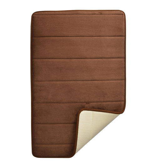 BEAR GRIPS Memory Foam Bathroom Door Mat 70 cm X 45 cm (Color: Coffee)