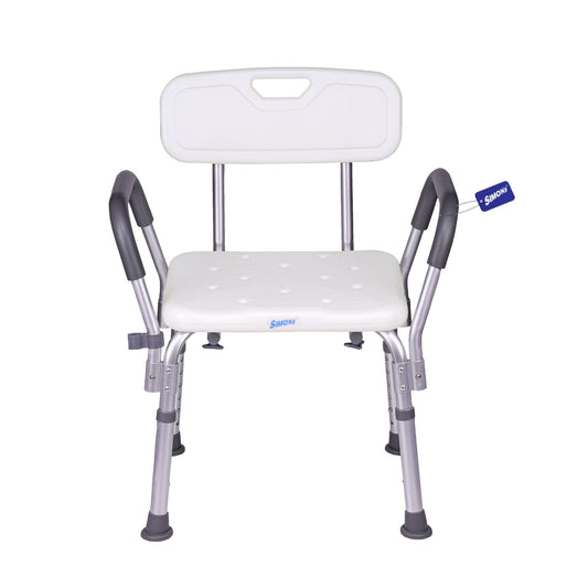 Simon’s Aqua-Safe Heavy-Duty Bath Chair for Elderly, Senior Citizens to sit and take Bath, Shower Bench with Height Adjustable & Tool-Free Assembly