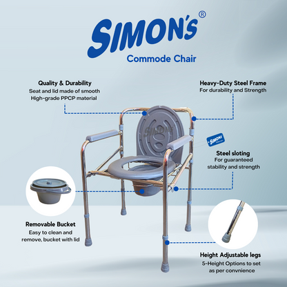 Simon’s Classic folding 3-in-1 commode chair