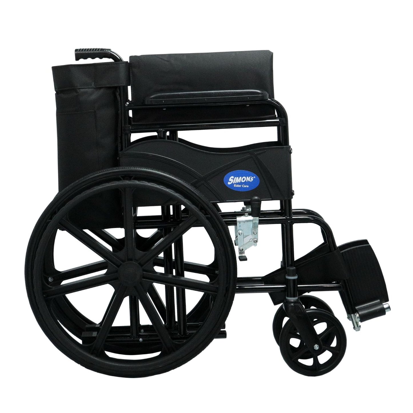 Simon’s GlidePro folding Wheelchair with Mag wheels, for easy mobility of elderly – Black
