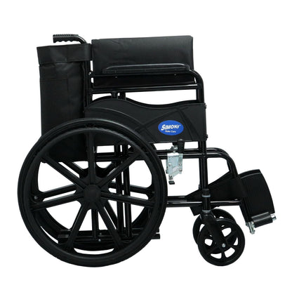 Simon’s GlidePro folding Wheelchair with Mag wheels, for easy mobility of elderly – Black