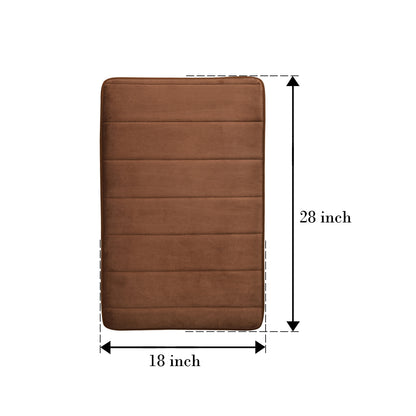 BEAR GRIPS Memory Foam Bathroom Door Mat 70 cm X 45 cm (Color: Coffee)