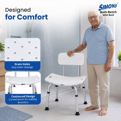 Simon's Bath Bench with Back
