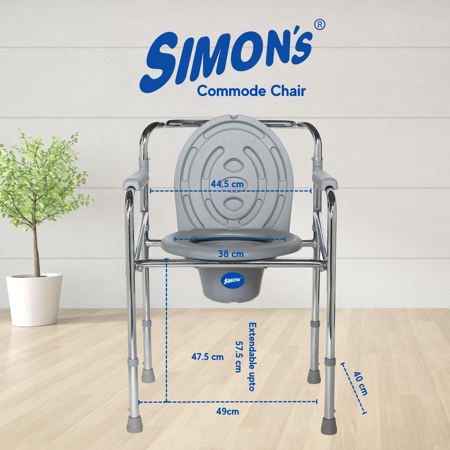 Simon’s Classic folding 3-in-1 commode chair