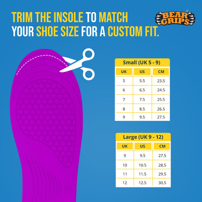 BEAR GRIPS Orthotic Shoe Insoles for Diabetics & Elderly – Gel Cushioning, Pain Relief & Fall Prevention – Senior+ Insoles | Men & Women | UK Size 5 to 9