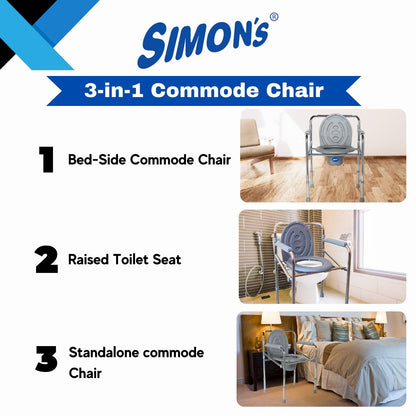 Simon’s Classic folding 3-in-1 commode chair