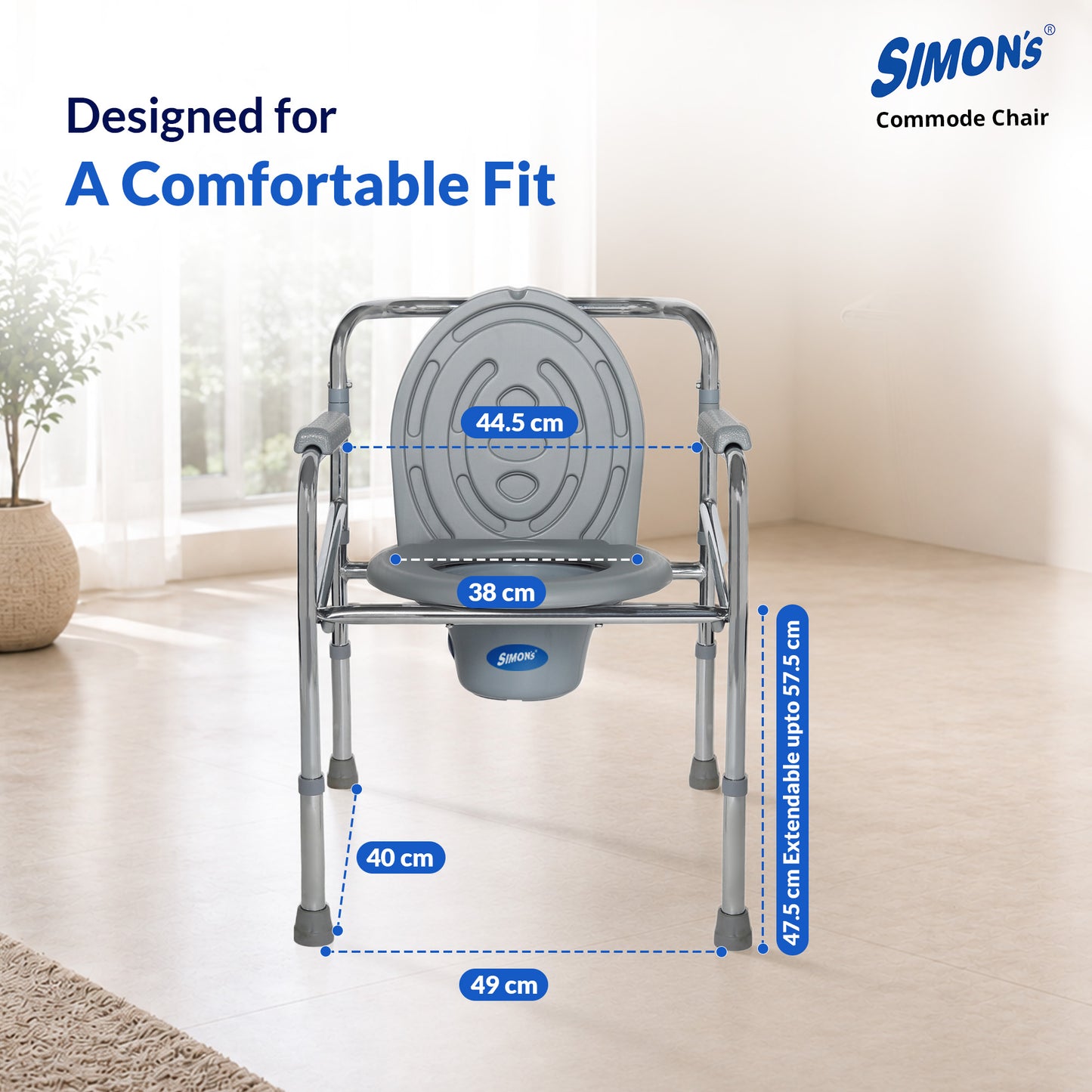 Simon’s Classic folding 3-in-1 commode chair