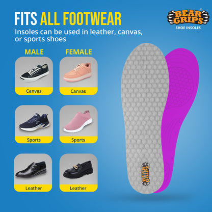 BEAR GRIPS Orthotic Shoe Insoles for Diabetics & Elderly – Gel Cushioning, Pain Relief & Fall Prevention – Senior+ Insoles | Men & Women | UK Size 5 to 9
