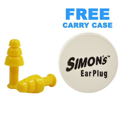 Simon's Studywell - Silicone Soft and reusable Ear Plugs Pack of 3 Pairs (6 Units) – Yellow
