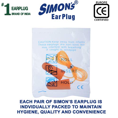 Simon's  - Studywell Foam Earplugs - 3 Pairs Corded Foam