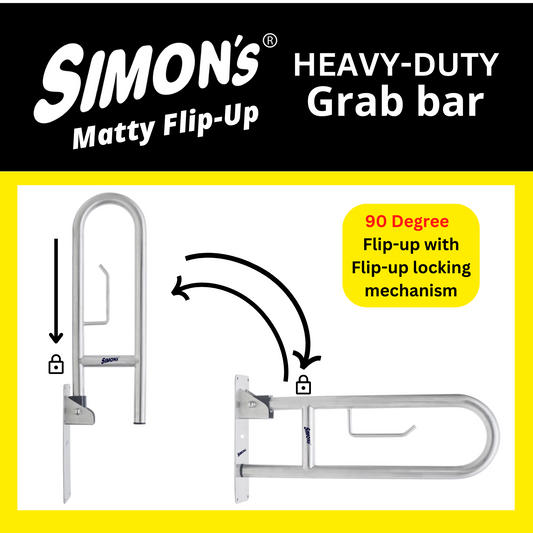 Simon’s Matty Flip-Up Heavy Duty 32mm SS304 Folding Grab bar - 60cm