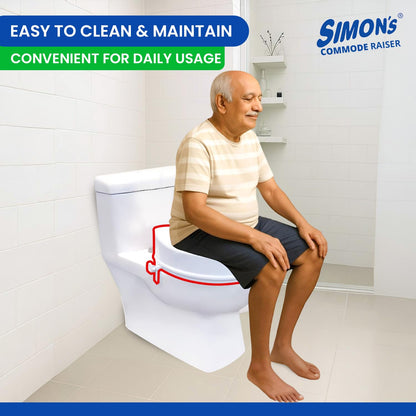 Simon’s Heavy-Duty 4 Inch Commode seat raiser – for elderly to sit and rise from commode toilets, portable seat extension for senior citizen with knee pain