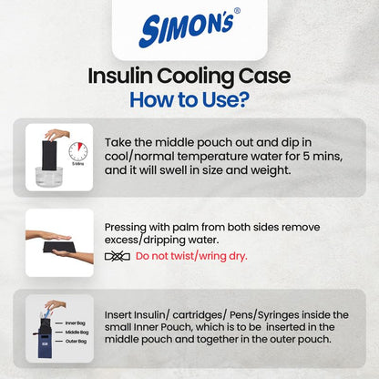 Simon's Insulin cooling case for diabetes patients, travel pouch