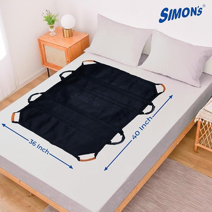 Simon's LiftPro Heavy-Duty Patient Lifting, Turning and Transfer pad, Suitable for Positioning Bed-Ridden Elderly Patients | 8 Handles, Soft Padded, Foldable Transfer Sheet, Must Have for Care givers