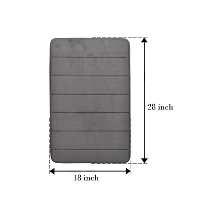 Simon's Memory Foam Bathroom Door Mat 70 cm X 45 cm (Color: Dark Grey)
