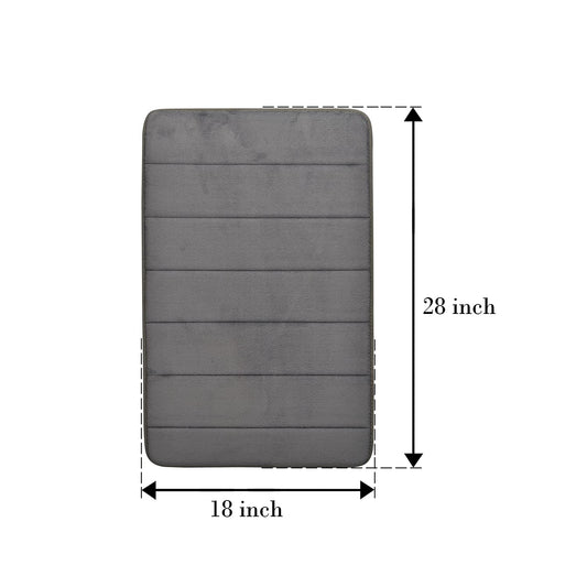 Simon's Memory Foam Bathroom Door Mat 70 cm X 45 cm (Color: Dark Grey)