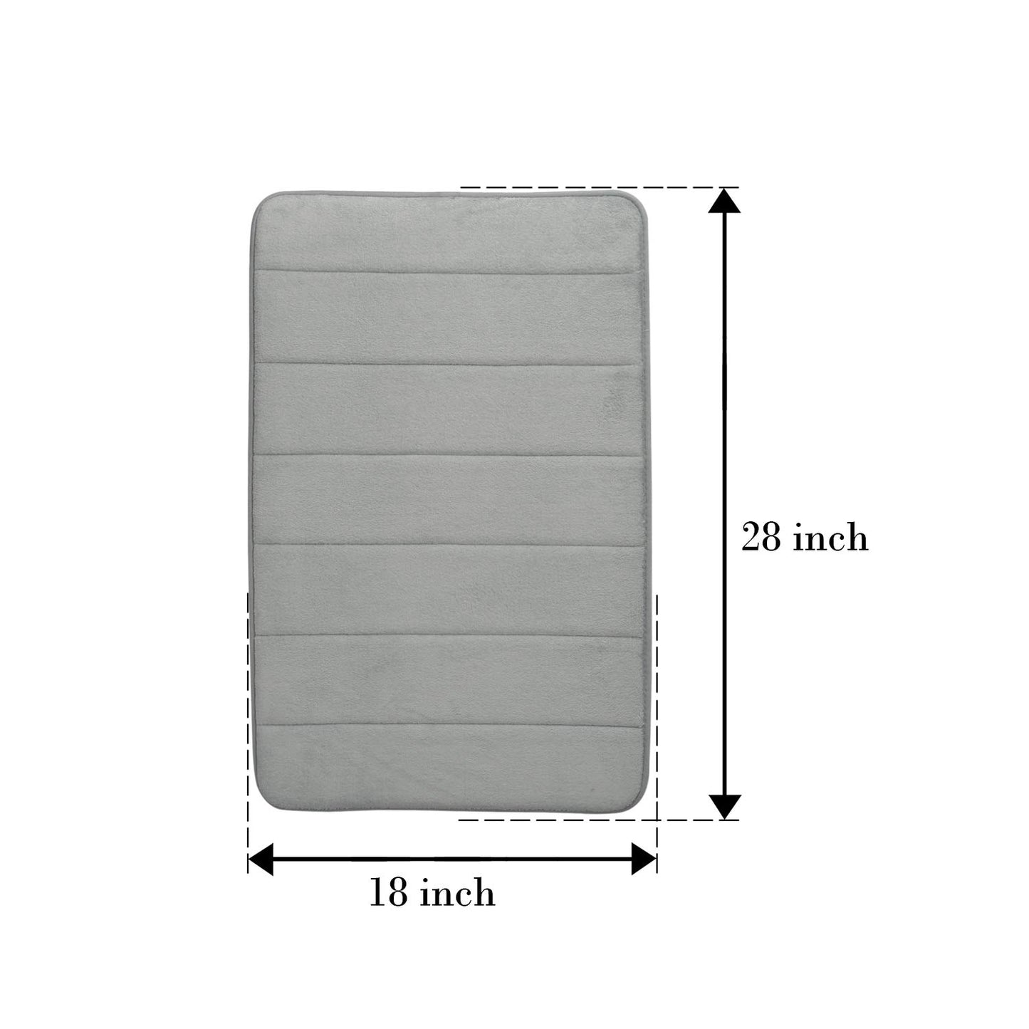 Simon's Memory Foam Bathroom Door Mat 70 cm X 45 cm  (Color: Light Grey)