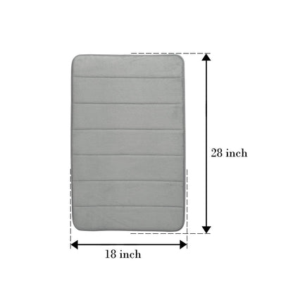 Simon's Memory Foam Bathroom Door Mat 70 cm X 45 cm  (Color: Light Grey)