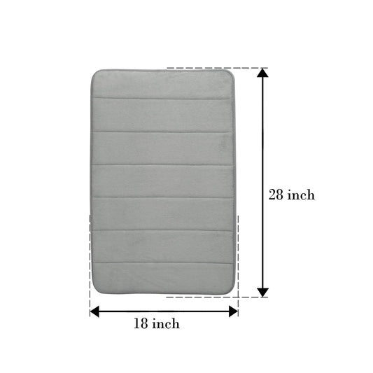 Simon's Memory Foam Bathroom Door Mat 70 cm X 45 cm  (Color: Light Grey)