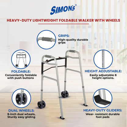 Simon's Foldable Walker With wheels