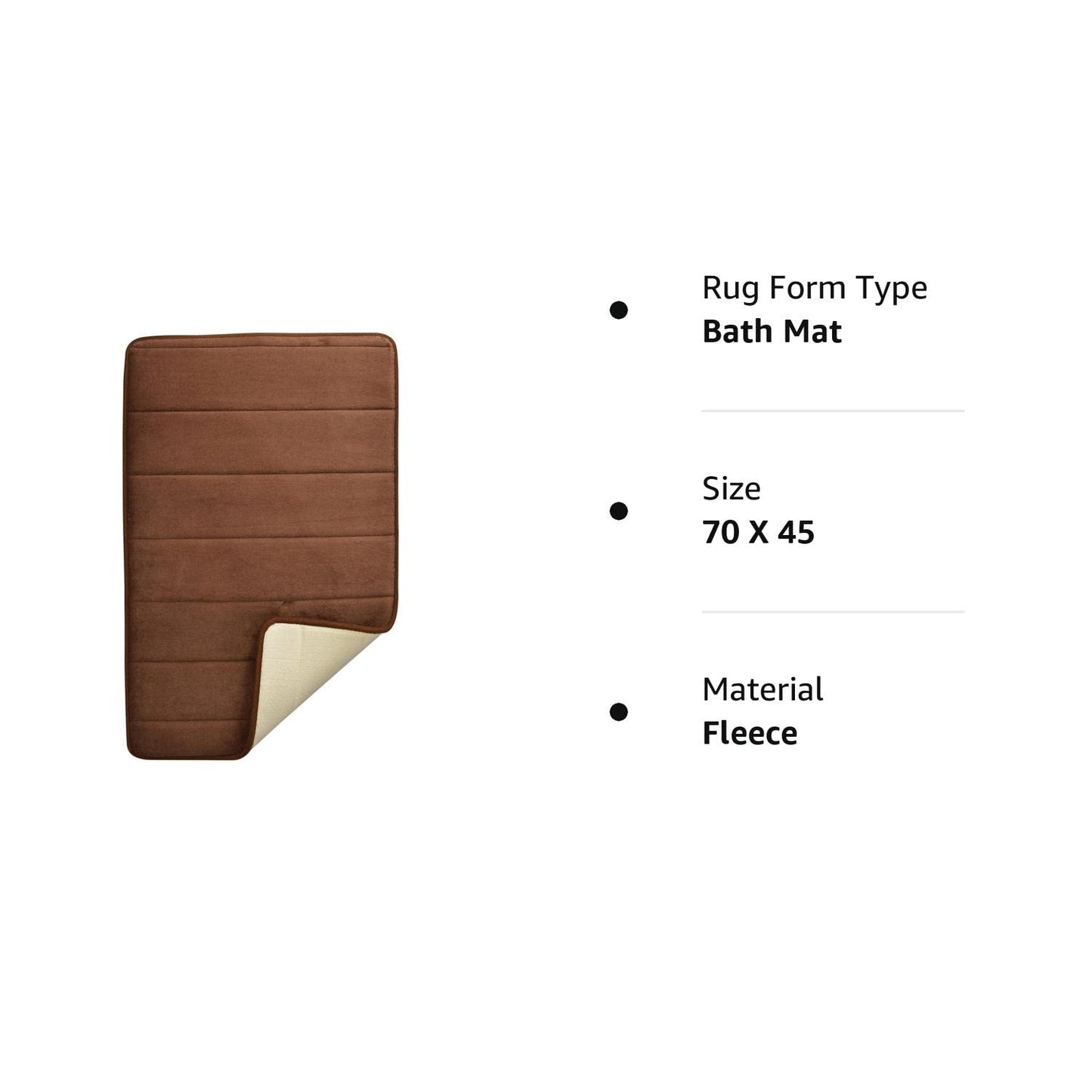 BEAR GRIPS Memory Foam Bathroom Door Mat 70 cm X 45 cm (Color: Coffee)