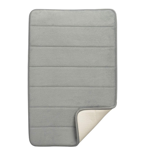 Simon's Memory Foam Bathroom Door Mat 70 cm X 45 cm  (Color: Light Grey)