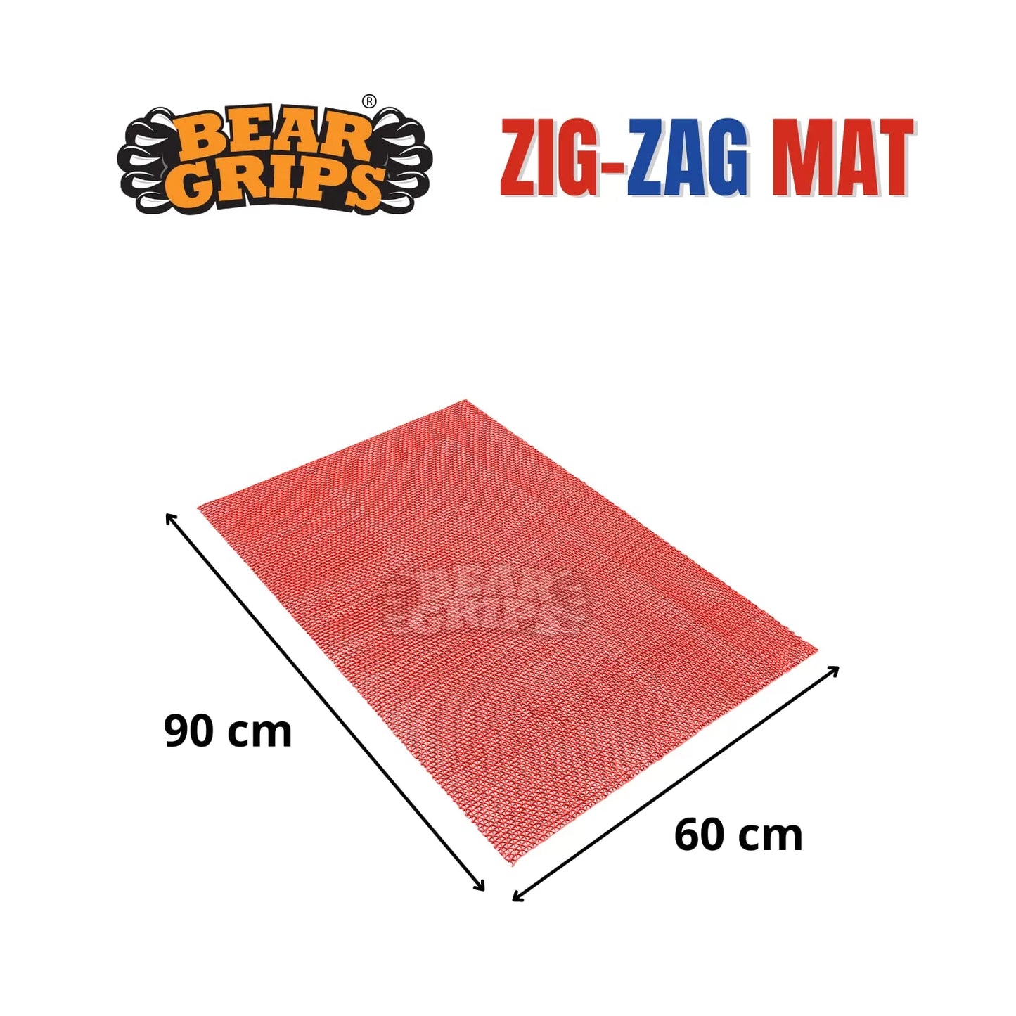 Bear Grips Anti Slip Zig Zag bathroom floor mat (Color – Red)