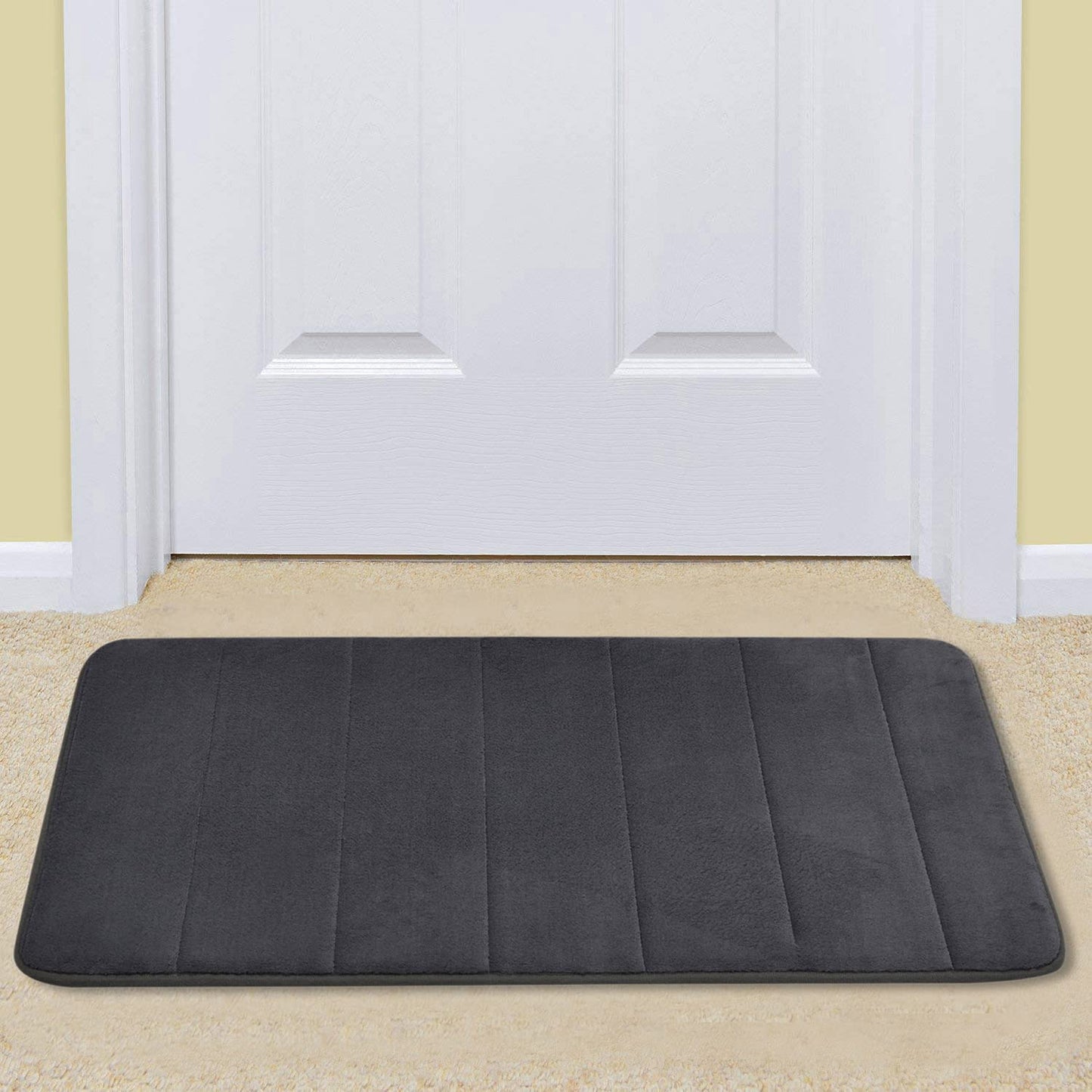 Simon's Memory Foam Bathroom Door Mat 70 cm X 45 cm (Color: Dark Grey)