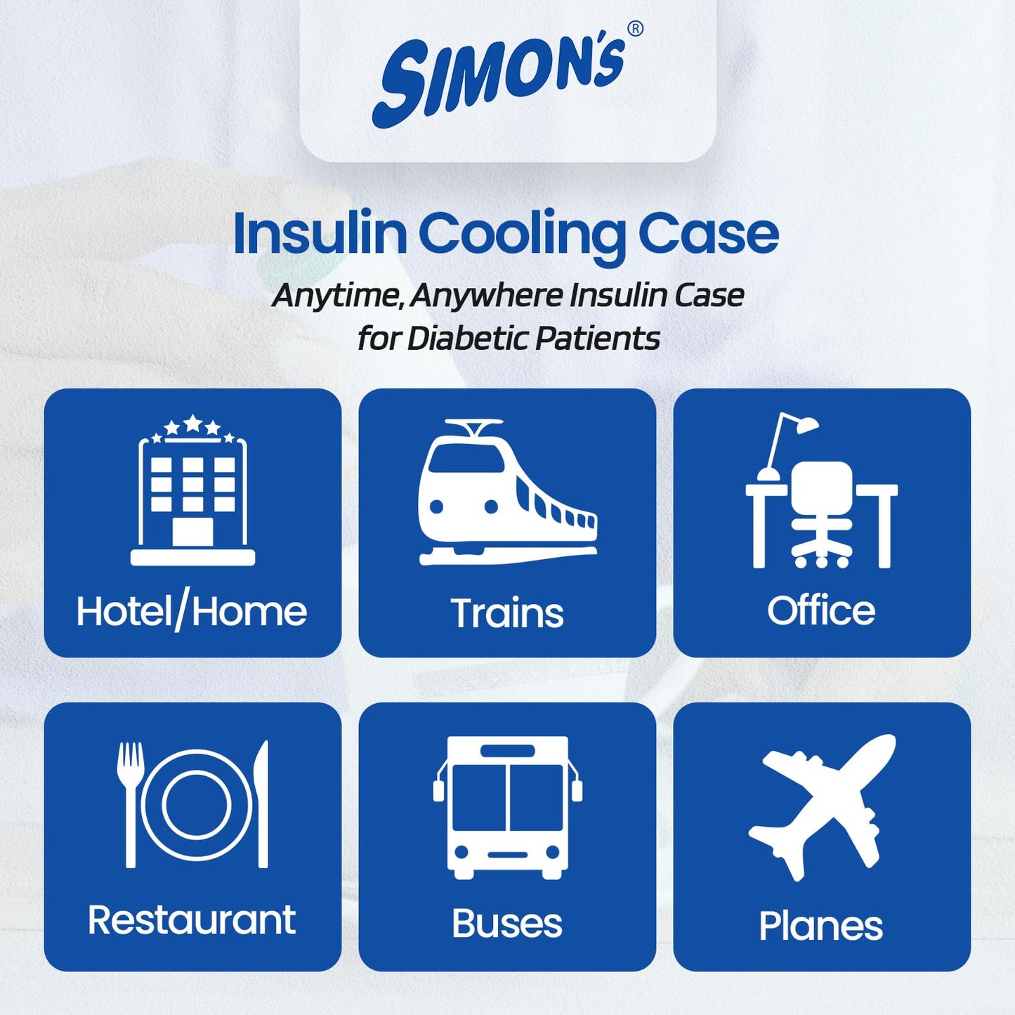 Simon's Insulin cooling case for diabetes patients, travel pouch