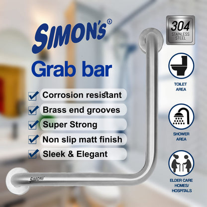 Simon's Matty  Grab Bars - L Shape 12+12 Inch - Pack of 1
