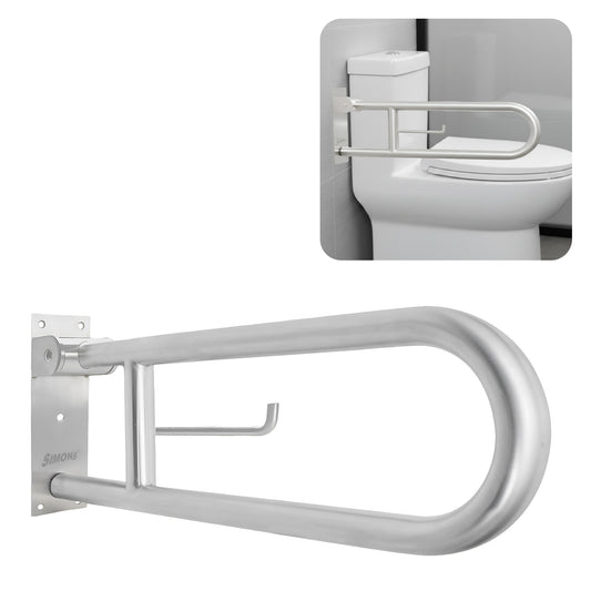 Simon’s Flip-Up SS304 Grab Bar | 80cm Heavy-Duty Toilet Safety Support Rail for Elderly – 32mm Thick