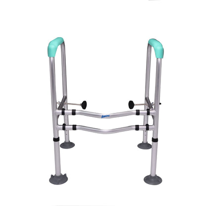 Simon’s Heavy-Duty Commode Frame, Height and Width Adjustable for Elderly to Hold and get up and Support in Toilet with Jumbo Suction Cups