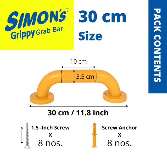 Simon's Grippy Heavy Duty Nylon Bathroom and Toilet Grab bar Orange - Pack of 1