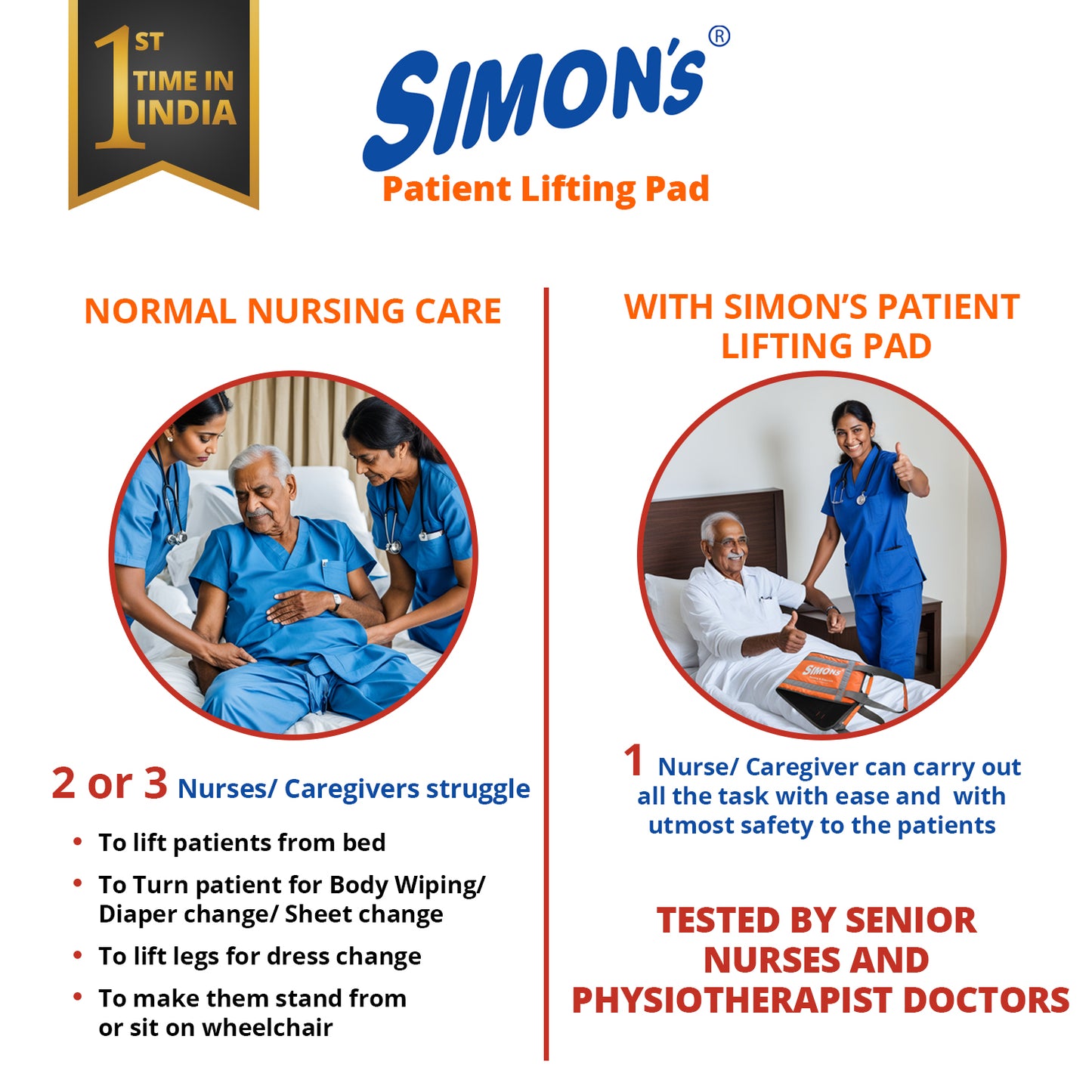 Simon's patient lifting pad for elderly - Medium