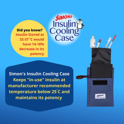Simon’s Insulin Cooling Travel Case – Small Size, Blue | For Vials & Syringes