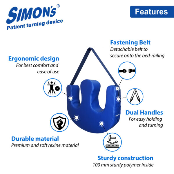 Simon's Patient Turning Device for Bedridden Patients and Paralyzed Patients Turn Over with Fastening Strap - Image 2